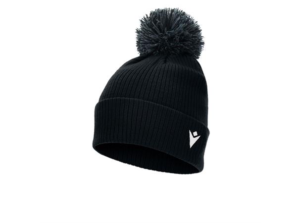 Snow PomPom Beanie BLK SR Klassisk lue med stor dusk 